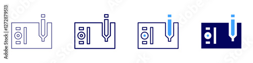 Stabilization device icon in 4 different styles. Thin Line, Line, Bold Line, Duotone. Duotone style. Editable stroke