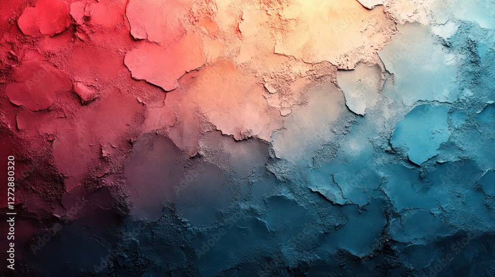 Naklejka premium Abstract Textured Background: A Symphony of Red, Orange, and Blue Hues