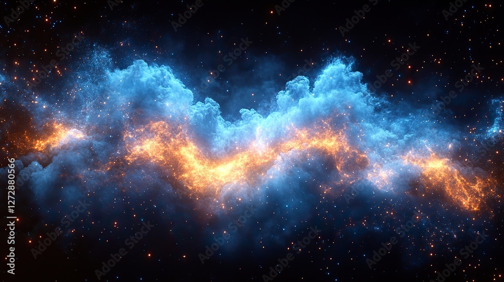 Fototapeta premium dynamic blue explosion,dust cloud on black background vector illustration
