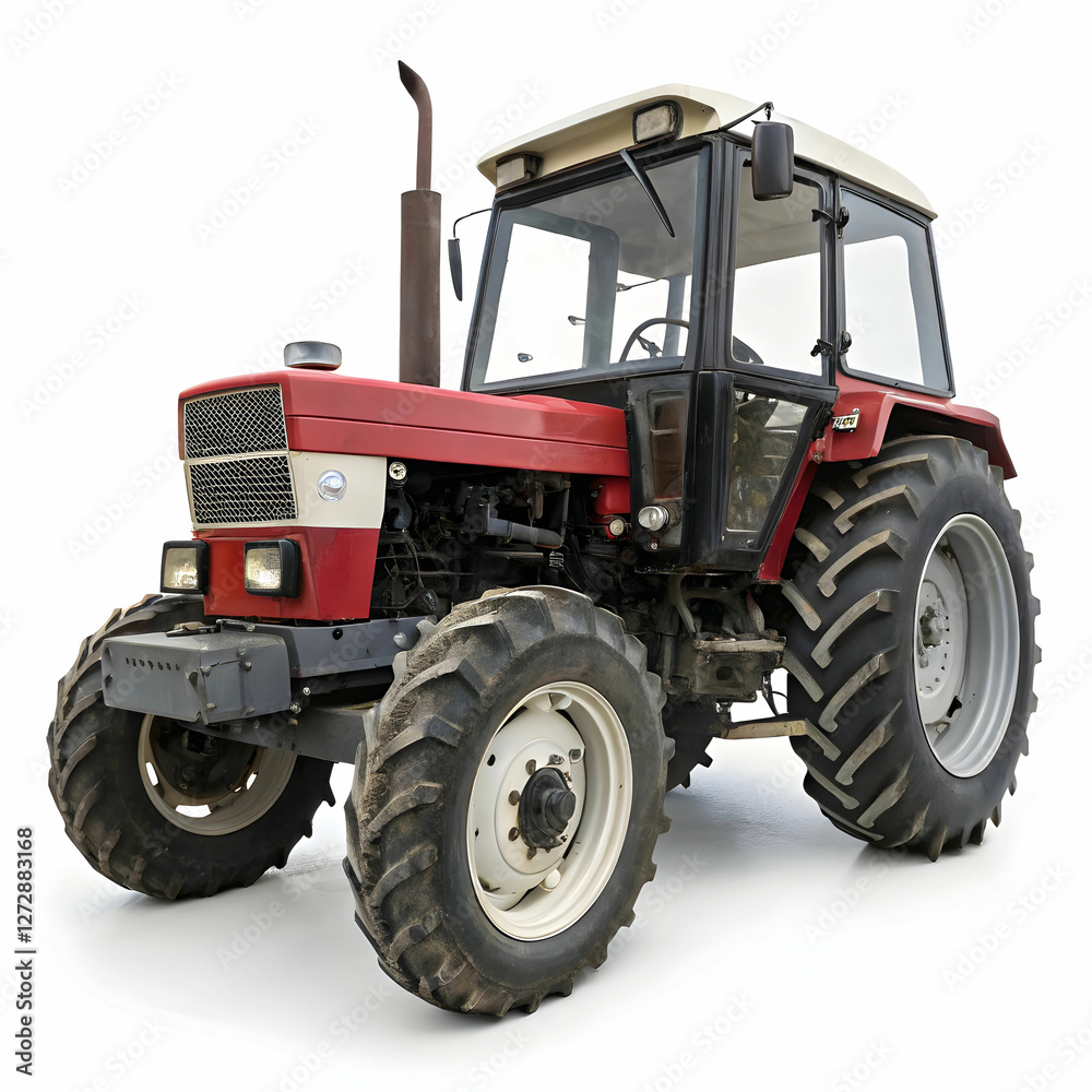 A classic farm tractor with a timeless design is displayed, showcasing its sturdy build and vintage charm. A classic farm tractor with a timeless design is displayed, showcasing its sturdy build and vintage charm.