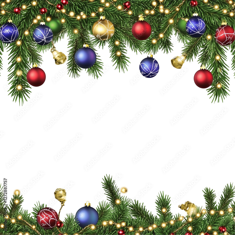 Festive Christmas garland with ornaments and lights perfect for holiday decor Festive Christmas garland with ornaments and lights perfect for holiday decor