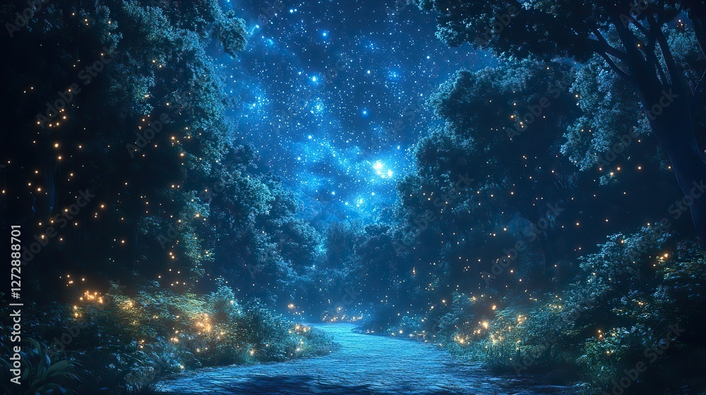 Fototapeta premium enchanting anime inspired hd wallpaper loneliness,hope merge in starry night sky