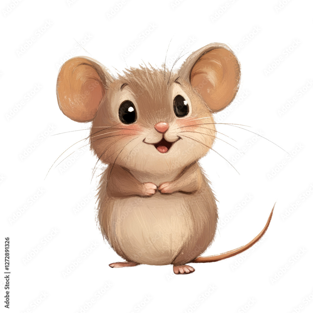 Obraz premium Cute cartoon mouse isolated on transparent background
