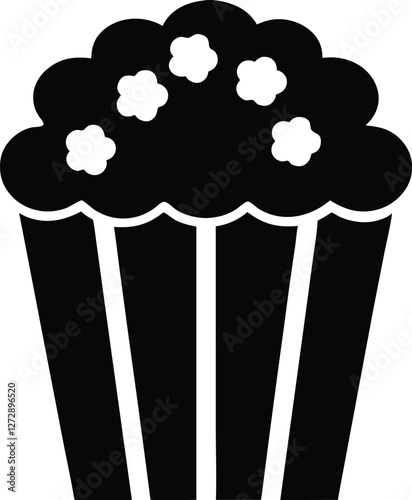 Popcorn box silhouette vector, popcorn box symbol vector illustration