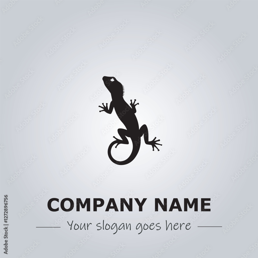 Fototapeta premium Lizard logo company black and white vector illustration