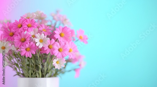 Colorful flower arrangement studio setup photography vibrant environment close-up view fantasy realism concept