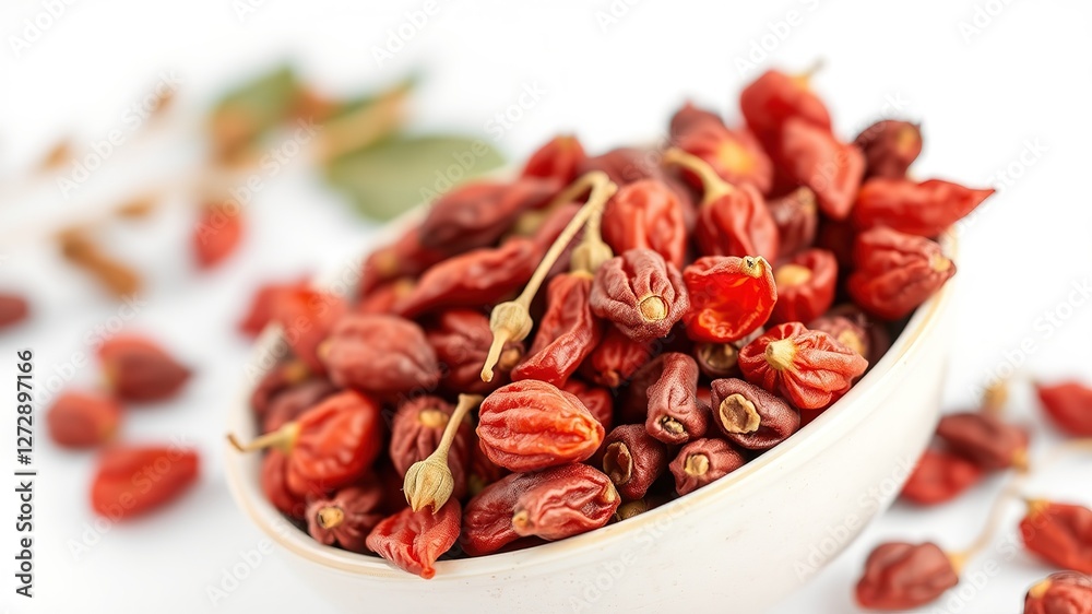 Dried Goji Berries in Bowl - High-Resolution Studio Shot Dried Goji Berries in Bowl - High-Resolution Studio Shot