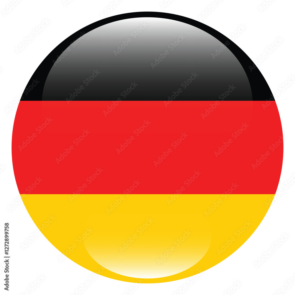 Naklejka premium Germany circle flag logo icon digital vector illustration