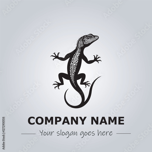 Lizard logo company black and white vector illustration