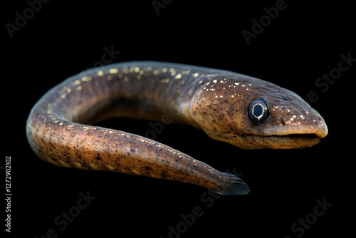 Close up portrait of a dark brown european conger eel