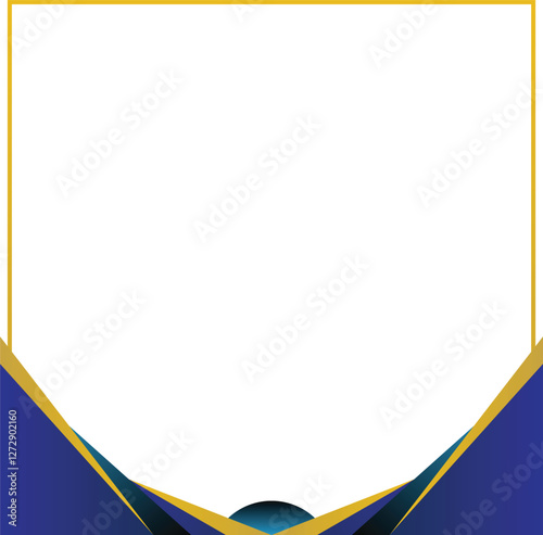 Modern Transparent Frame Design With Gold and Blue Elements