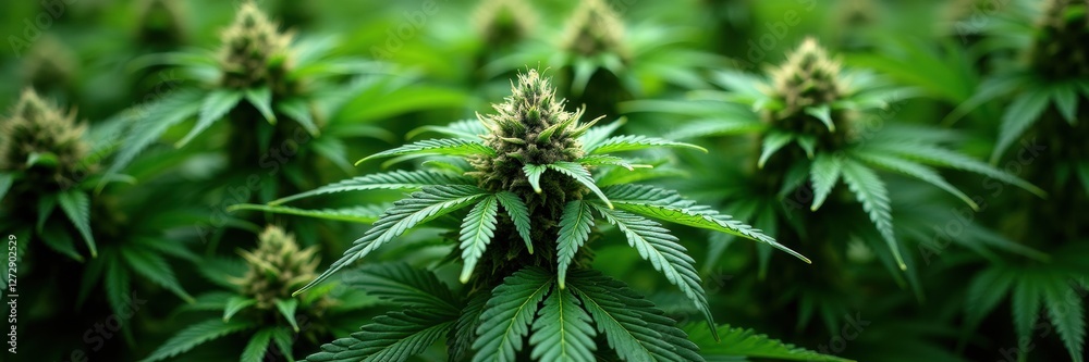 Lush cannabis plants thriving in a green environment, showcasing their vibrant leaves and buds. Ideal for use in wellness, agriculture, or cannabis industry marketing. Lush cannabis plants thriving in a green environment, showcasing their vibrant leaves and buds. Ideal for use in wellness, agriculture, or cannabis industry marketing.