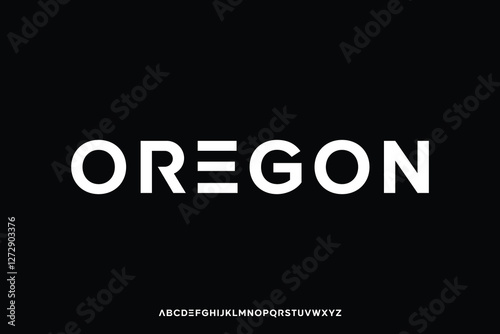 Modern geometric sans serif alphabet display font vector for branding design
