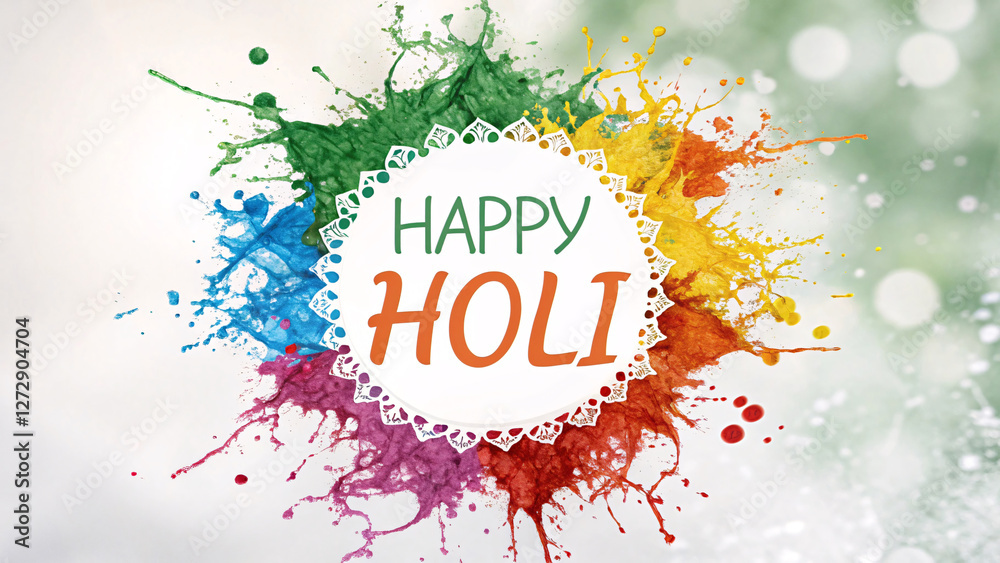 Obraz premium Holi Festival Joy, Vibrant Colors and Celebration