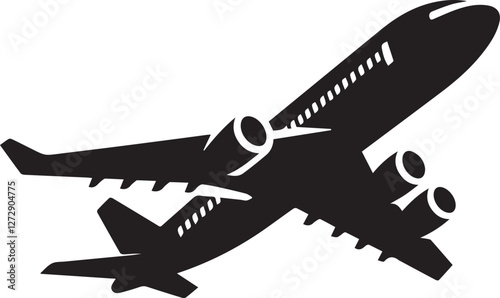 plane silhouette on a white background, vector illustration