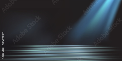 Wet asphalt  reflection of neon lights a searchlight  smoke. Abstract light in a dark empty street with smoke smog. Dark background scene of empty street night modern simple