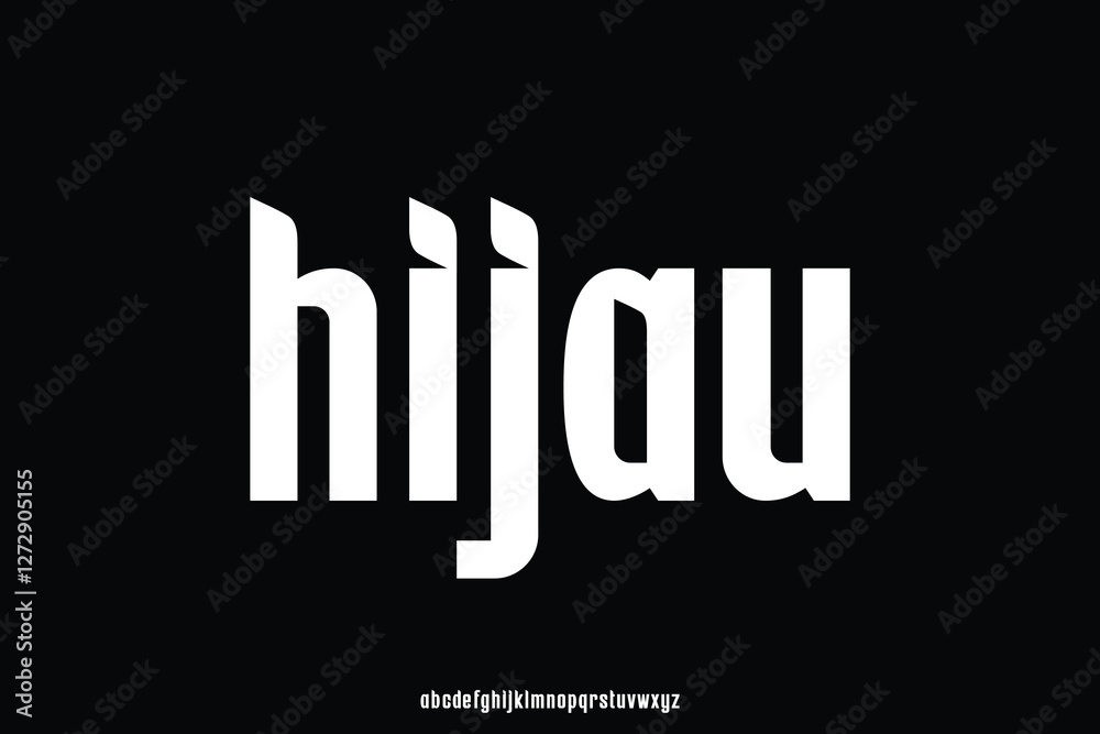 Bold unique modern sans serif alphabet display font vector illustration Bold unique modern sans serif alphabet display font vector illustration