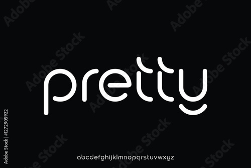 Modern decorative sans serif alphabet display font vector illustration