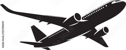 plane silhouette on a white background, vector illustration