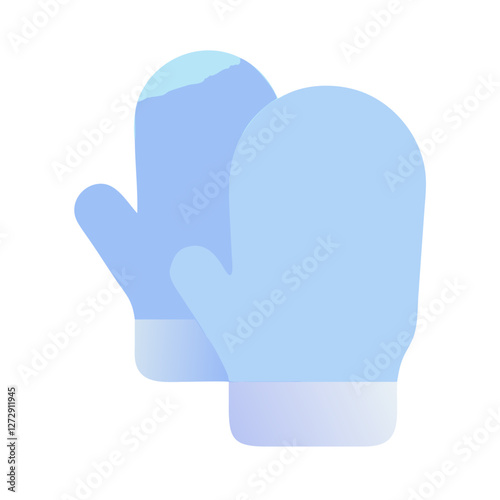 Snowboard gloves icon in blue tones for winter protection