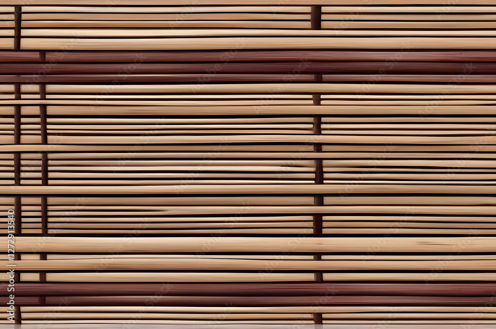 Natural bamboo mat with varying shades creating a warm textured pattern perfect for interior decor Natural bamboo mat with varying shades creating a warm textured pattern perfect for interior decor