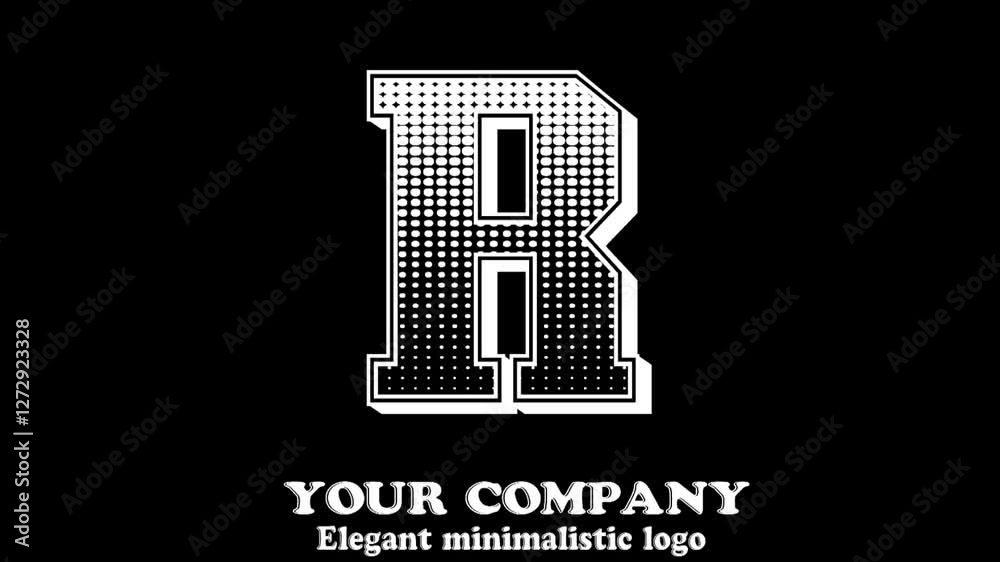 Capital letter R on red ball Motion Graphic Animation on black ball for letter video element