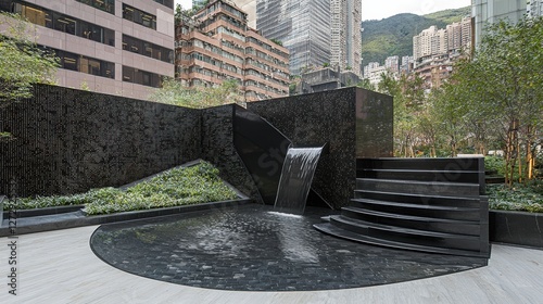 Modern water feature design urban landscape architecture city park contemporary serenity
