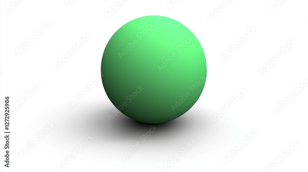 Vibrant Green 3D Sphere with Smooth Surface and Soft Shadow on White Background Vibrant Green 3D Sphere with Smooth Surface and Soft Shadow on White Background