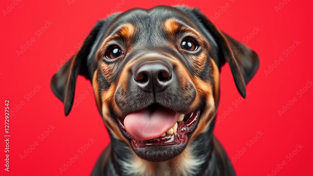 Obraz premium Hungry Labrador Puppy Licking Lips - Funny Portrait