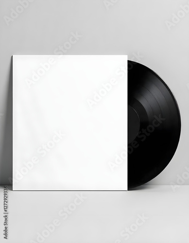 3d rendered illustration of a disk cover vinyal record album design mock-up 
