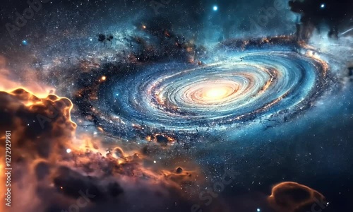 Milky Way Galaxy with Stars and Space Dust in the Universe