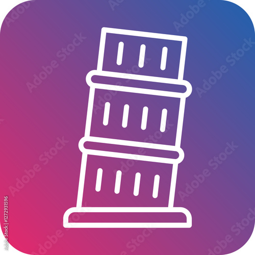 Pisa Tower Icon Style