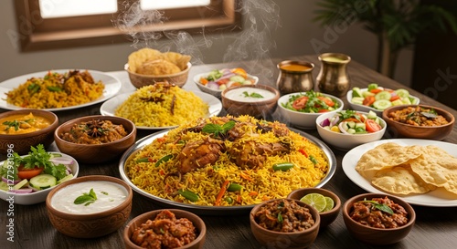 Wallpaper Mural biryani desi food indian pakistani traditional fresh rice and chicken Torontodigital.ca