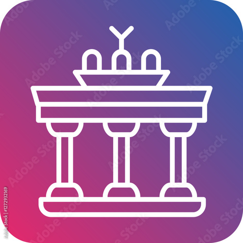 Brandenburg Gate Icon Style