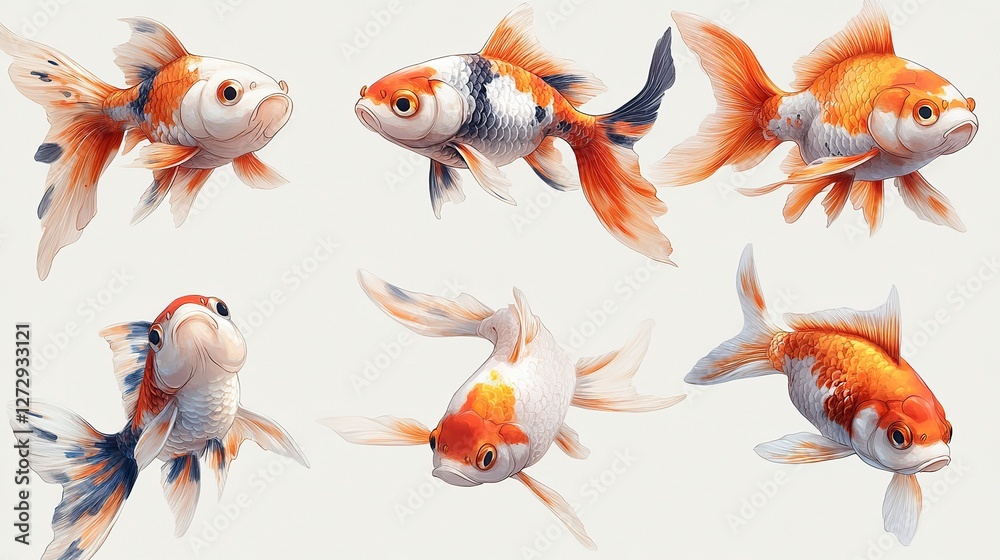 Fototapeta premium goldfish png illustration with transparent background for aquatic themed designs and creative projects