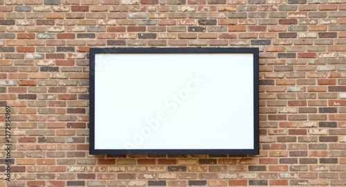 Wallpaper Mural Blank billboard on a brick wall mockup white Torontodigital.ca