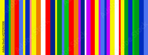 Abstract patterned multicolor rainbow color bars, vertical and seamless striped pattern, vector illustration stripe lines