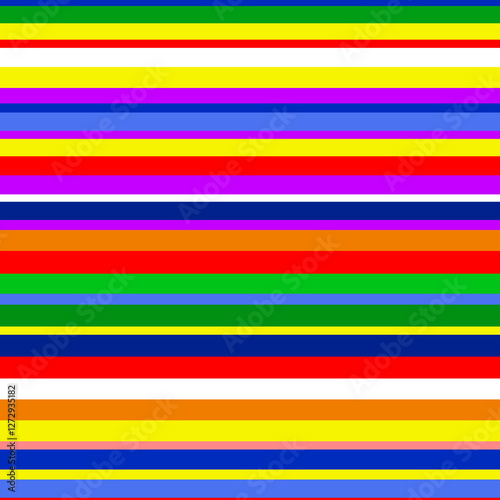 Abstract patterned multicolor rainbow color bars, vertical and seamless striped pattern, vector illustration stripe lines