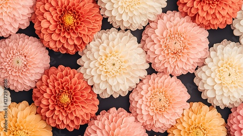 Vibrant colorful flowers arrangement nature background floral art bright environment close-up view botanical concept