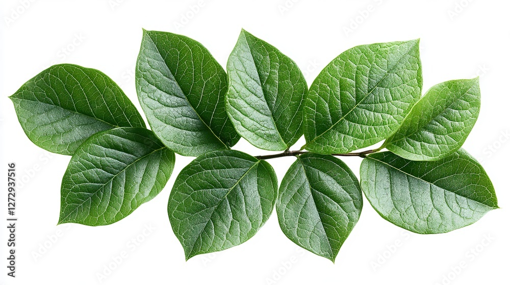 Fototapeta premium green sassafras leaves isolated on a transparent background high quality png