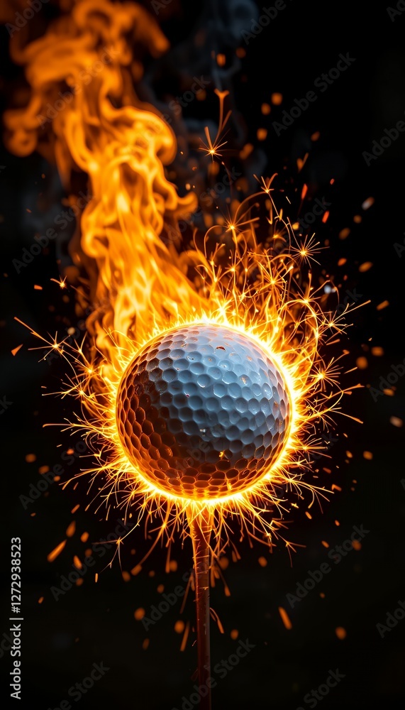 Fiery Golf Ball, An Intense Fusion of Sport and Incandescent Energy Display Fiery Golf Ball, An Intense Fusion of Sport and Incandescent Energy Display