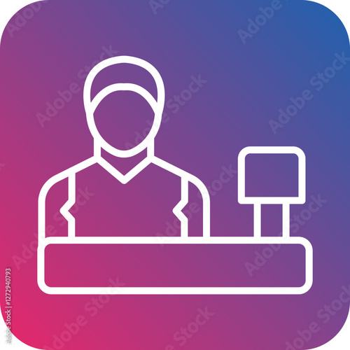 Cashier Male Icon Style