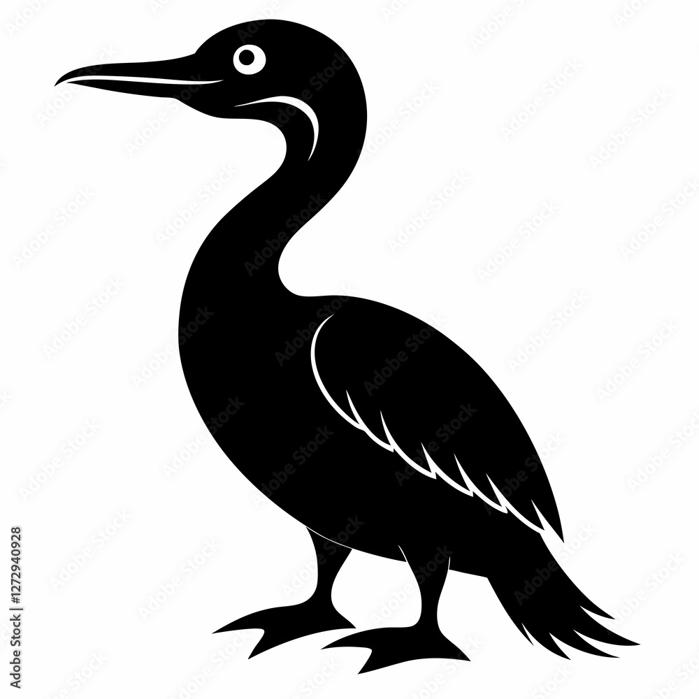 Clean Cormorant Bird Silhouette Design Clean Cormorant Bird Silhouette Design