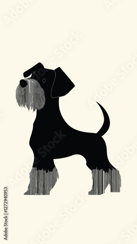 Minimalist Miniature Schnauzer Silhouette SVG Vector Graphic for Design