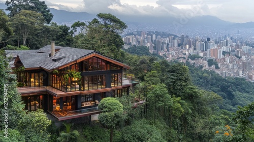 Luxury Mountaintop Home Overlooking Medellin Cityscape