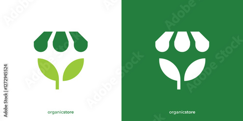 Creative Organic Store Logo. Nature and Organic Shop Logo Design Template.