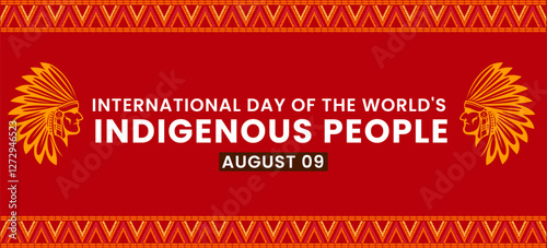 International Day of the World's Indigenous Peoples on August 9th to raise awareness and protect the rights of the indigenous population vector