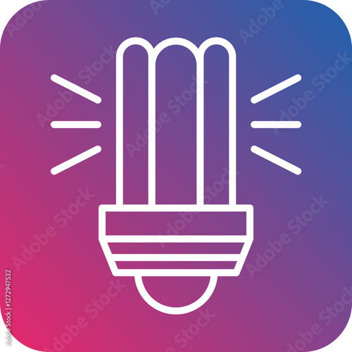 Fluorescent Light Bulb Icon Style