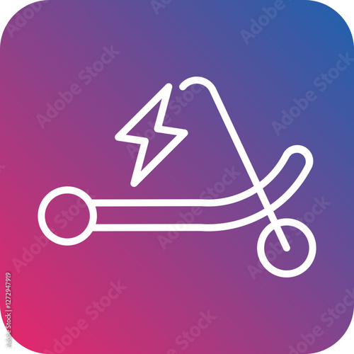 Electric Kick Scooter Icon Style