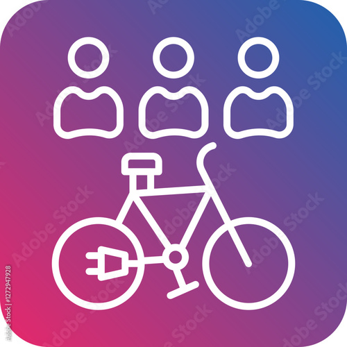 Electric Bike Share Icon Style